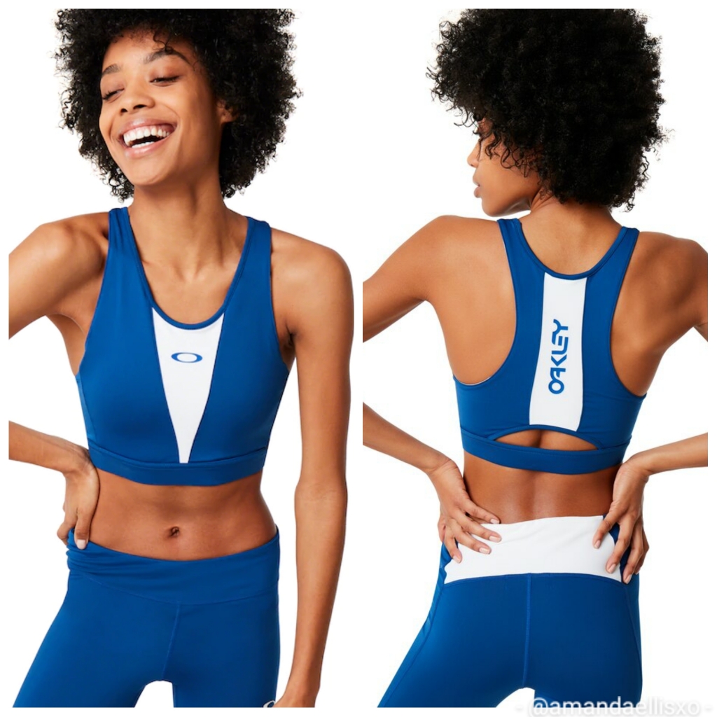 Oakley Training Bra Blackout Blue Power Crop Top